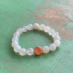 Joyful White Agate St Benedict Bracelet