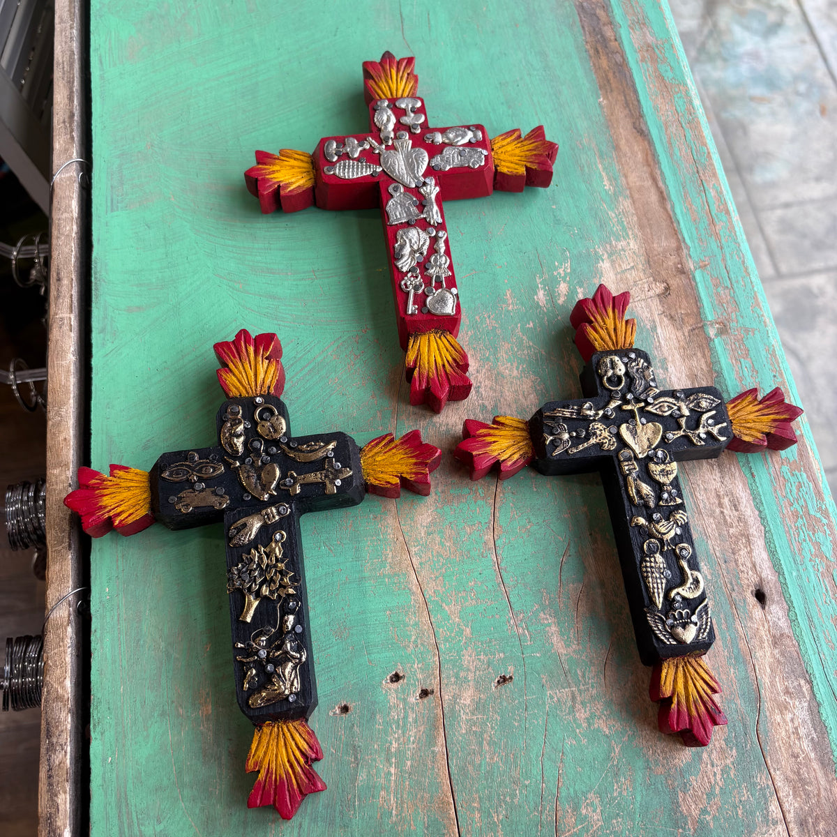 Milagros Flames Cross