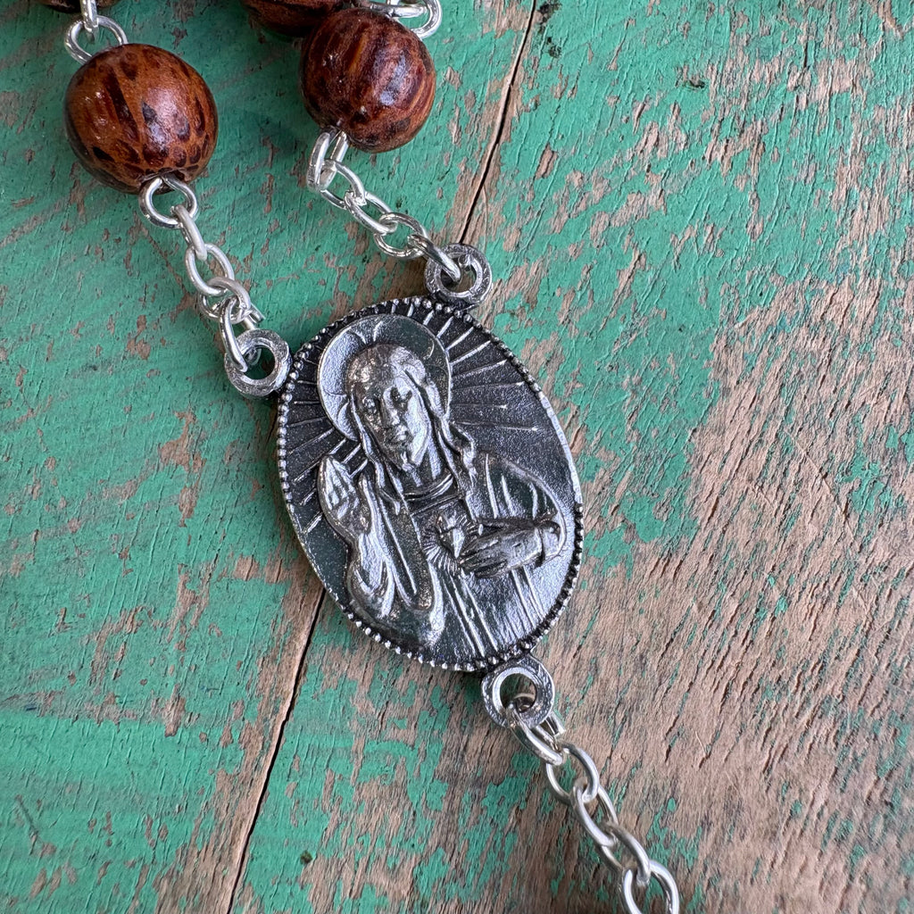 St. Christopher Coco Bead Rosary