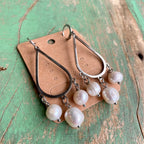 Teardrop Trinity Pearl Earrings