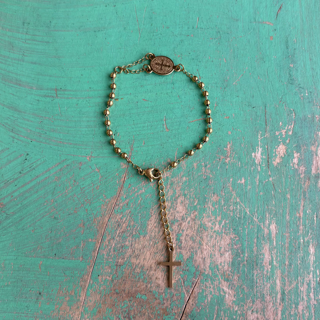 Stainless Steel Two Decade Rosary Bracelet