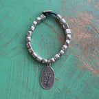 Brushed Silver Plated Miraculous Medal Bracelet