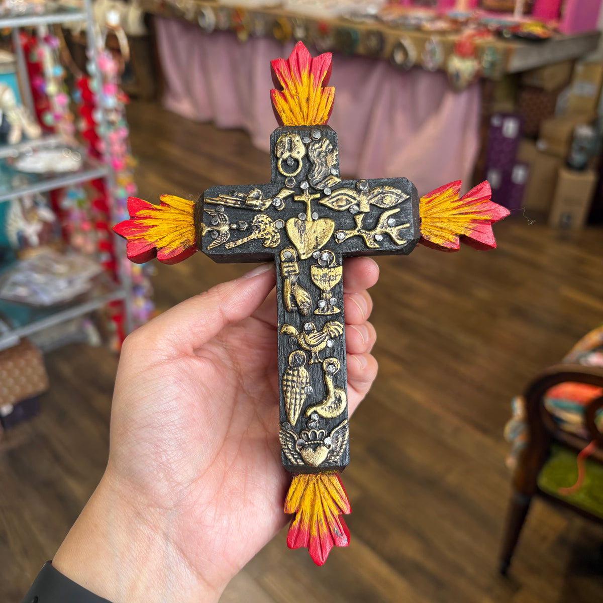 Milagros Flames Cross