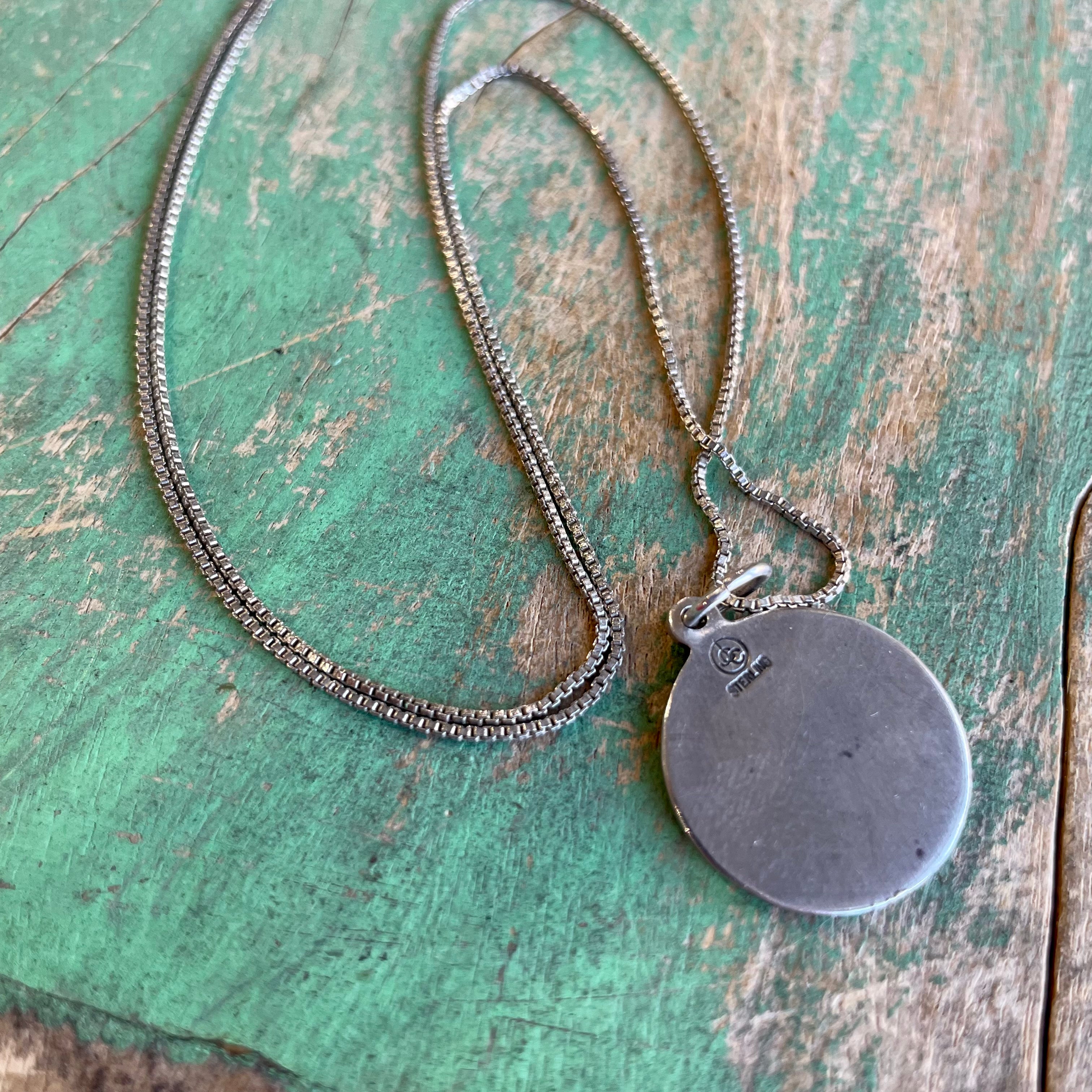 Sterling Silver St Sebastian Chain Necklace