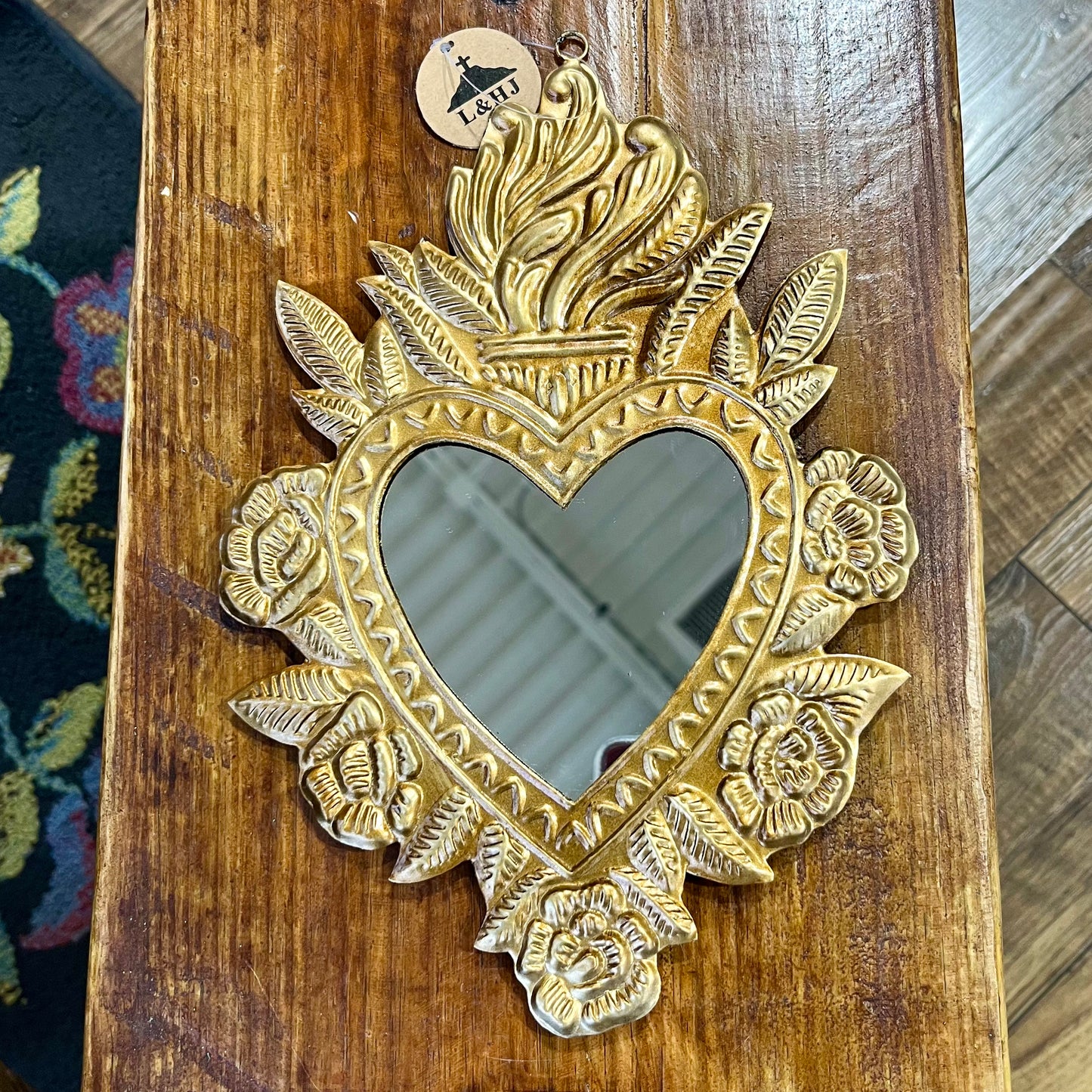 Discontinued Flower Wreath Sacred Heart Mirror