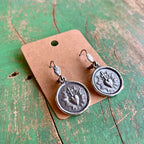 Round Sacred Heart Earrings