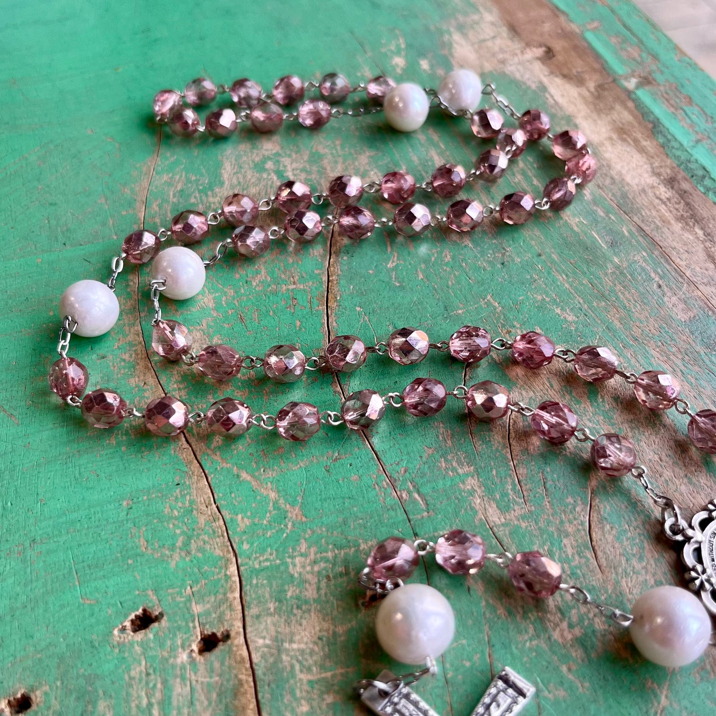 Pink Miraculous Rosary