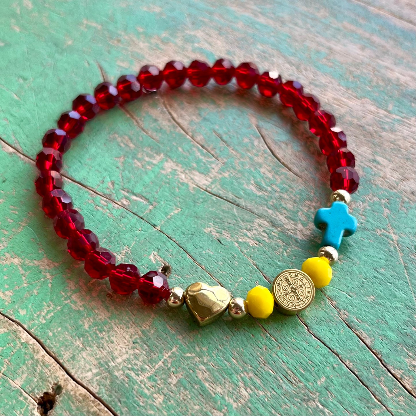 Red crystal St Benedict Bracelet