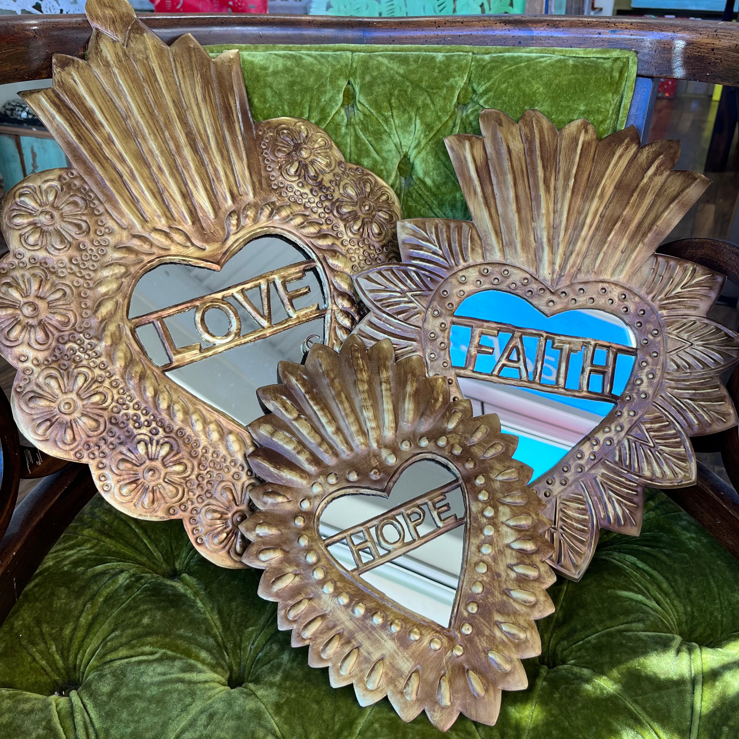 Faith, Hope and Love Sacred Heart Mirrors