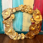 Hearts of Gold Metal Wreath