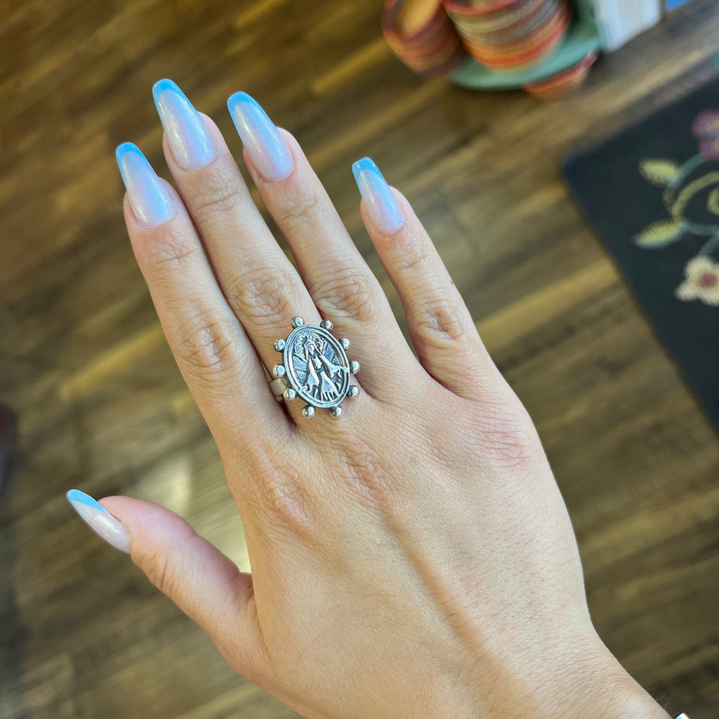 Sterling Silver Miraculous Rosary Ring