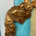 Hearts of Gold Metal Wreath