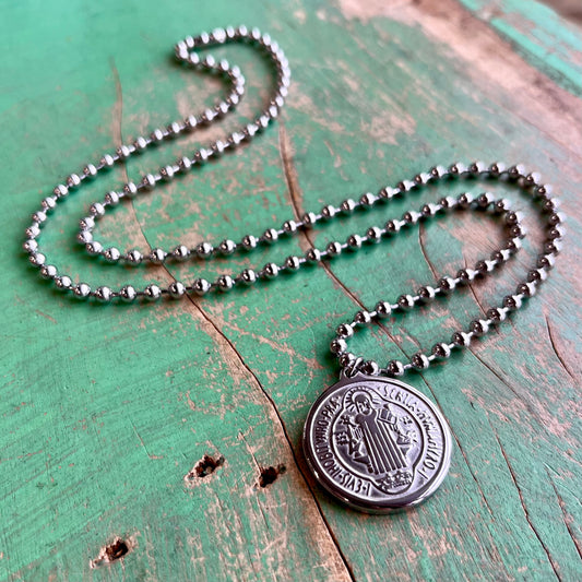 Ball Chain St. Benedict Necklace
