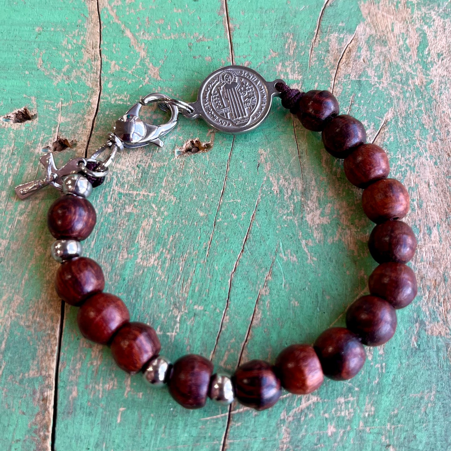 Wood Rosary Bracelet