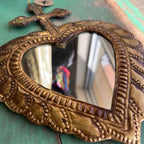 Cross on Heart Tin Mirror