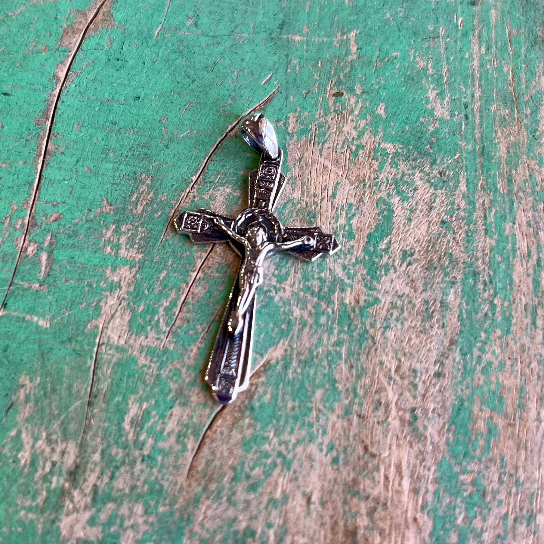 Fancy Sterling Silver Crucifix Pendant