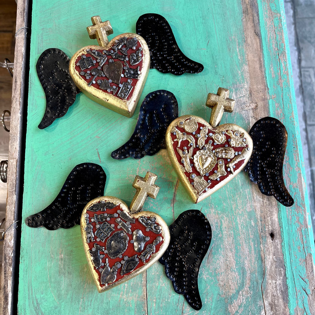 Small Milagros Corazon with Tin Wings