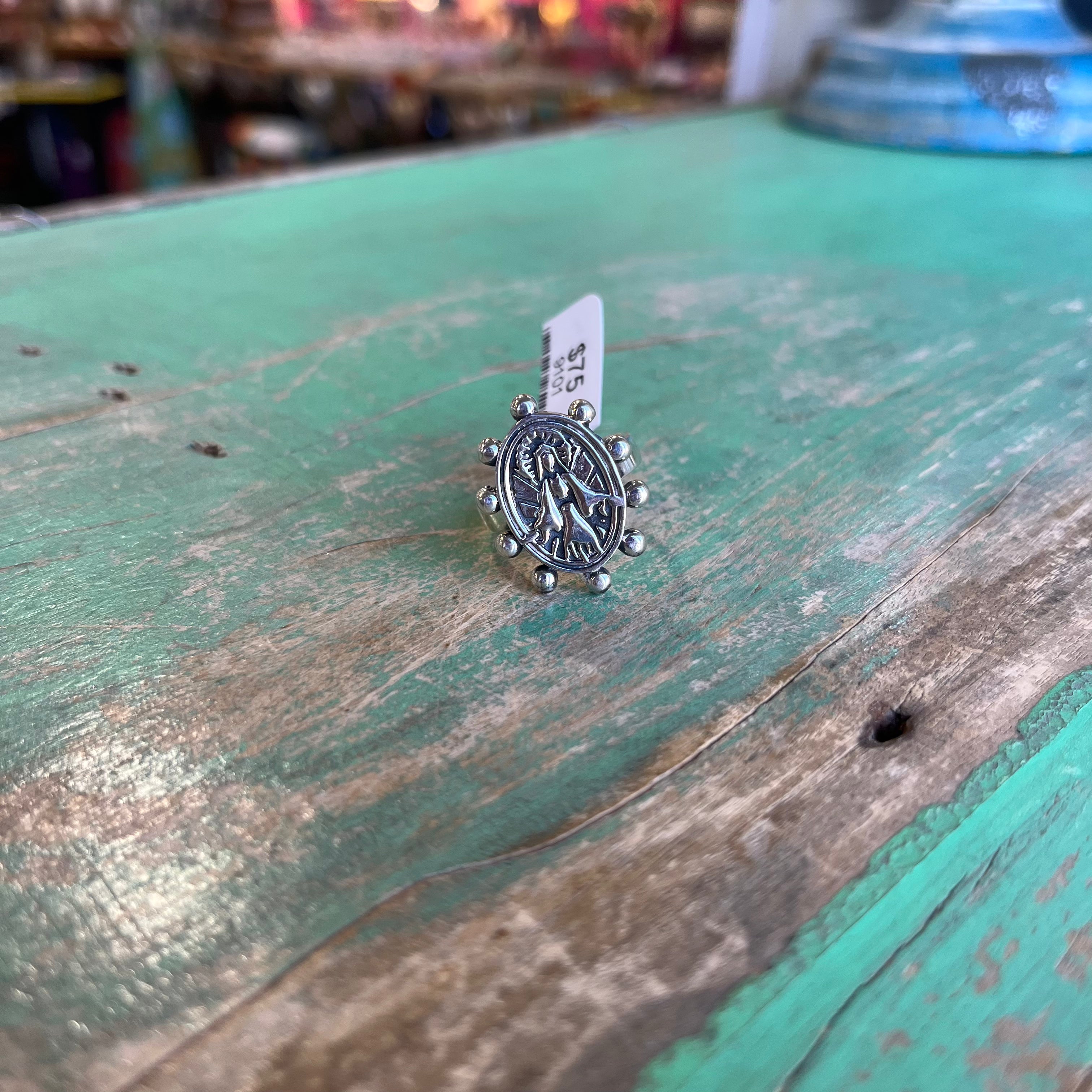 Sterling Silver Miraculous Rosary Ring