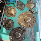 Bronze Sacred Heart Tin Ornaments