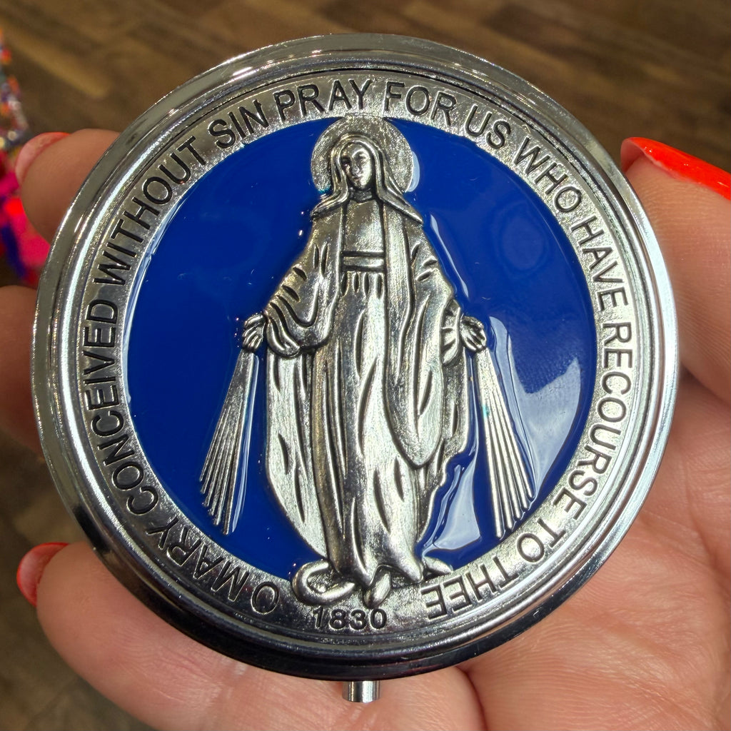 Metal Pyx Box - 2" With Sacred Images