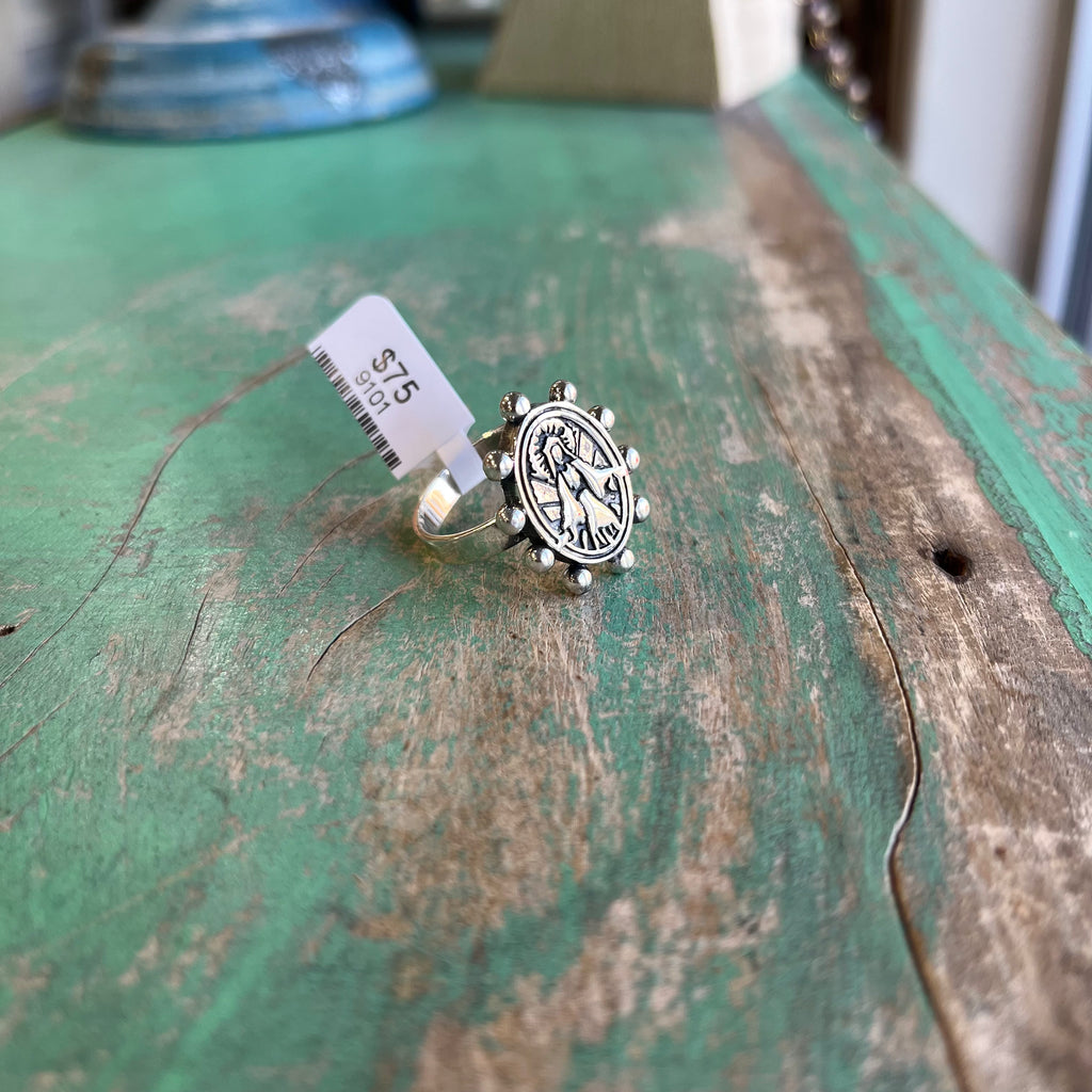 Sterling Silver Miraculous Rosary Ring