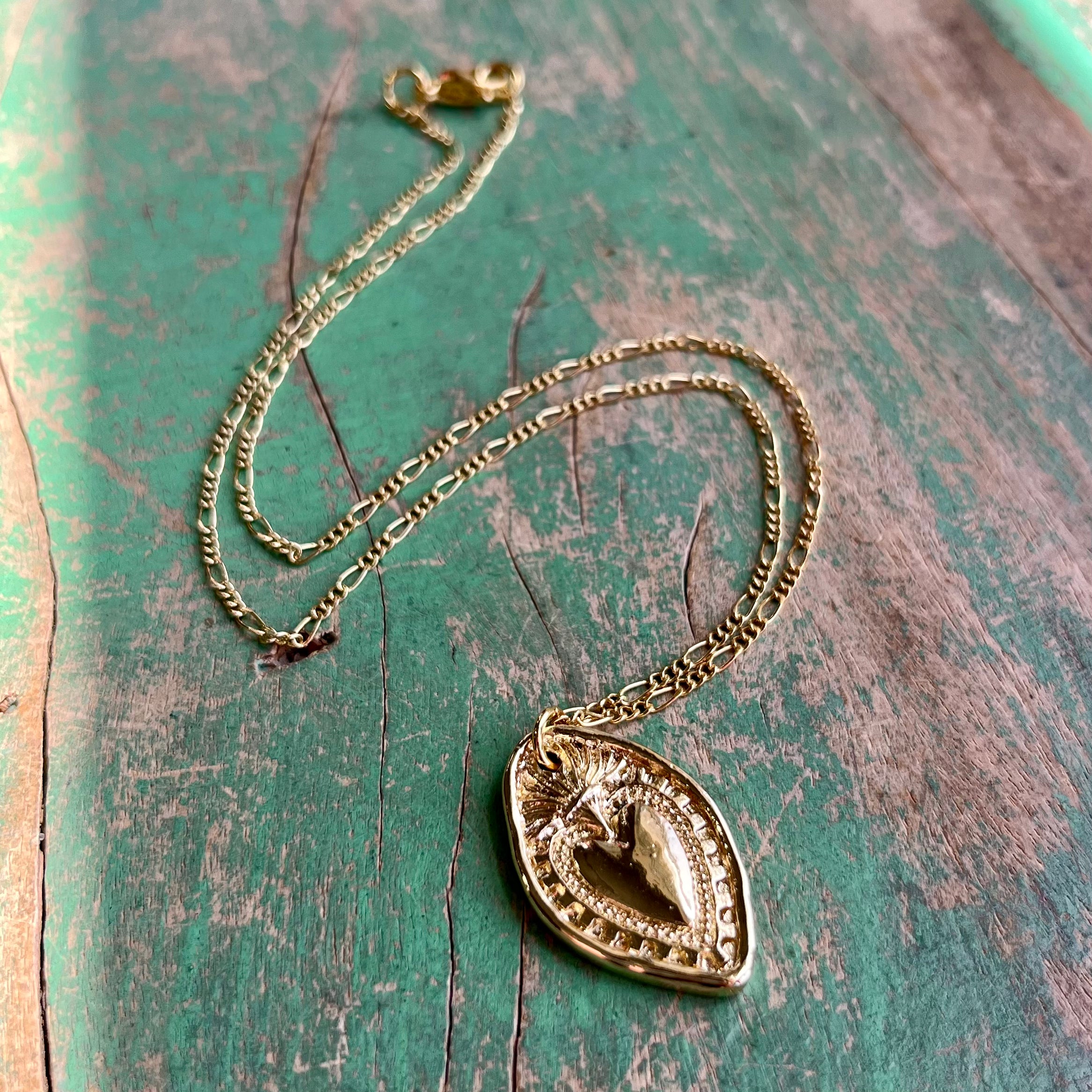 Long Lasting Sacred Heart Necklace or Earrings