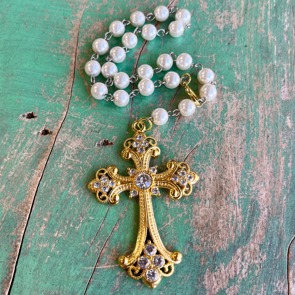 Jeweled Cross Car Blessing