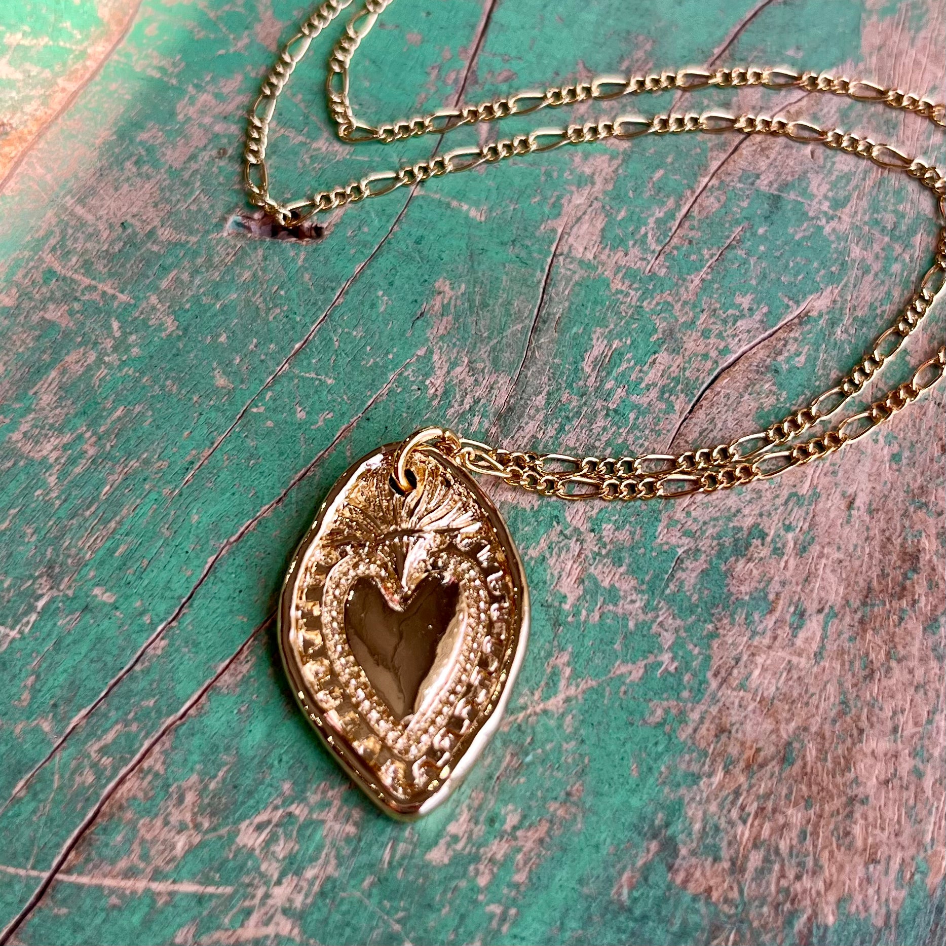 Long Lasting Sacred Heart Necklace or Earrings