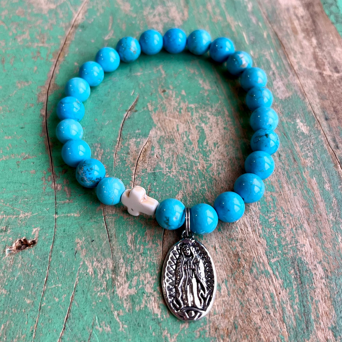 Turquoise & White Faith Bracelet