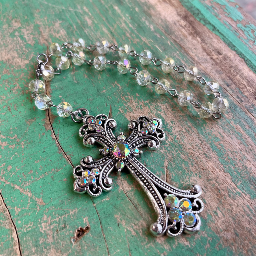 Jeweled Cross Car Blessing