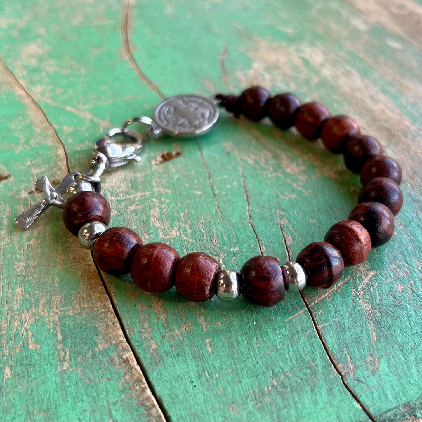 Wood Rosary Bracelet