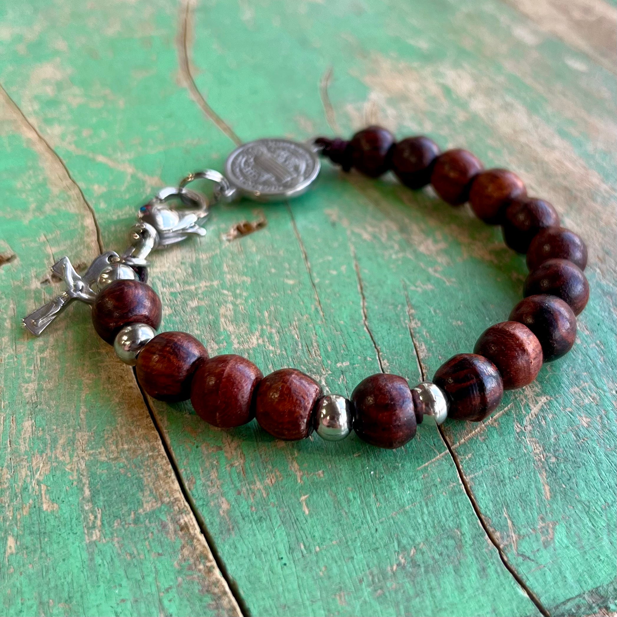 Wood Rosary Bracelet