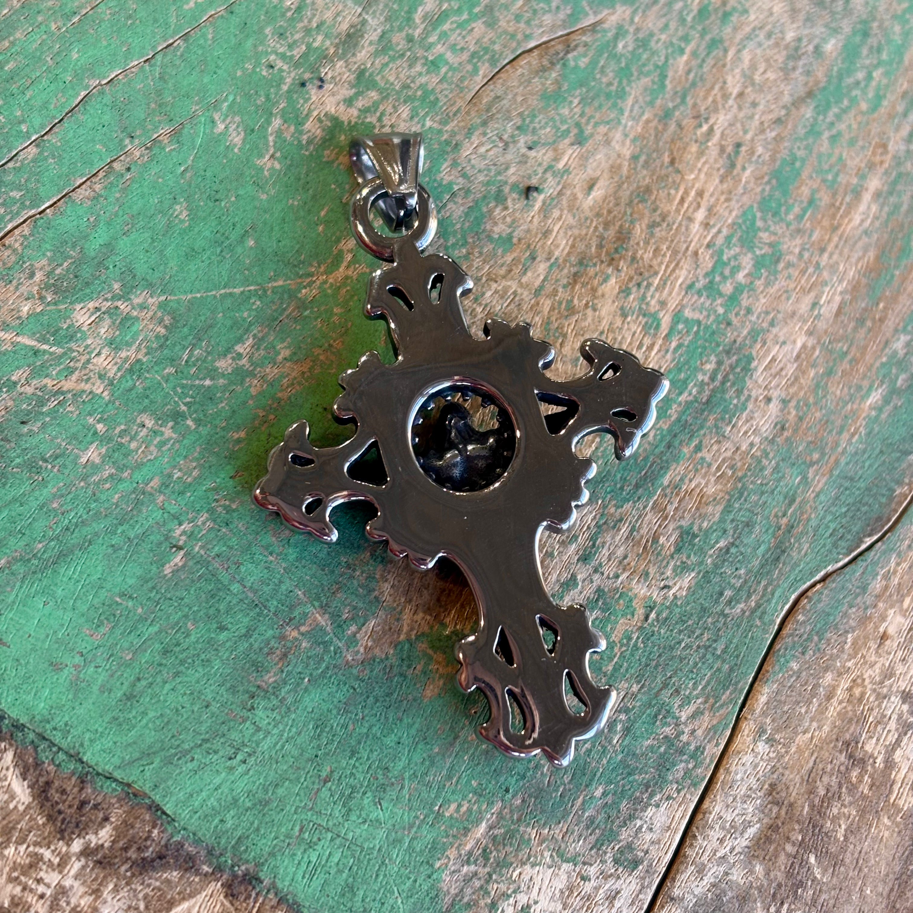 Stainless Steel Fancy Crucifix Pendant