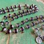 Amethyst Glass Bead Scapular Rosary