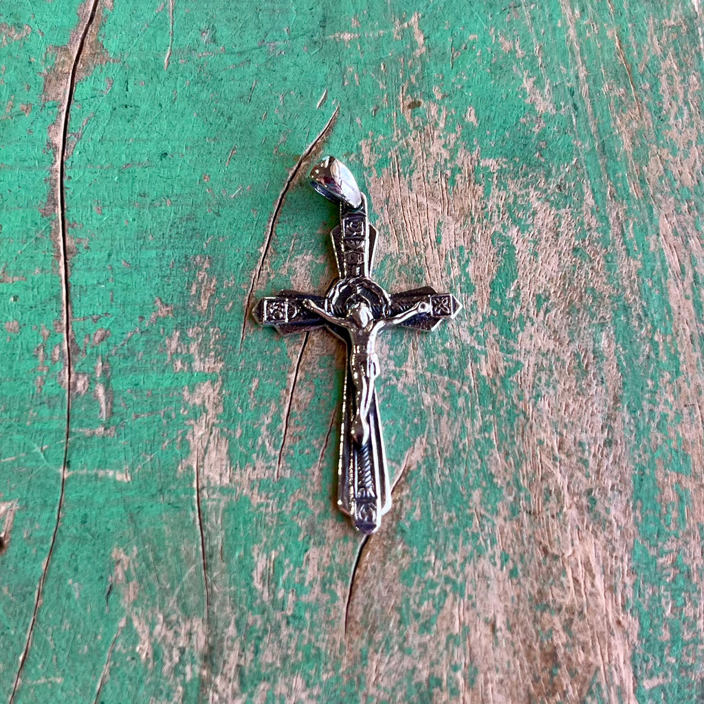 Fancy Sterling Silver Crucifix Pendant