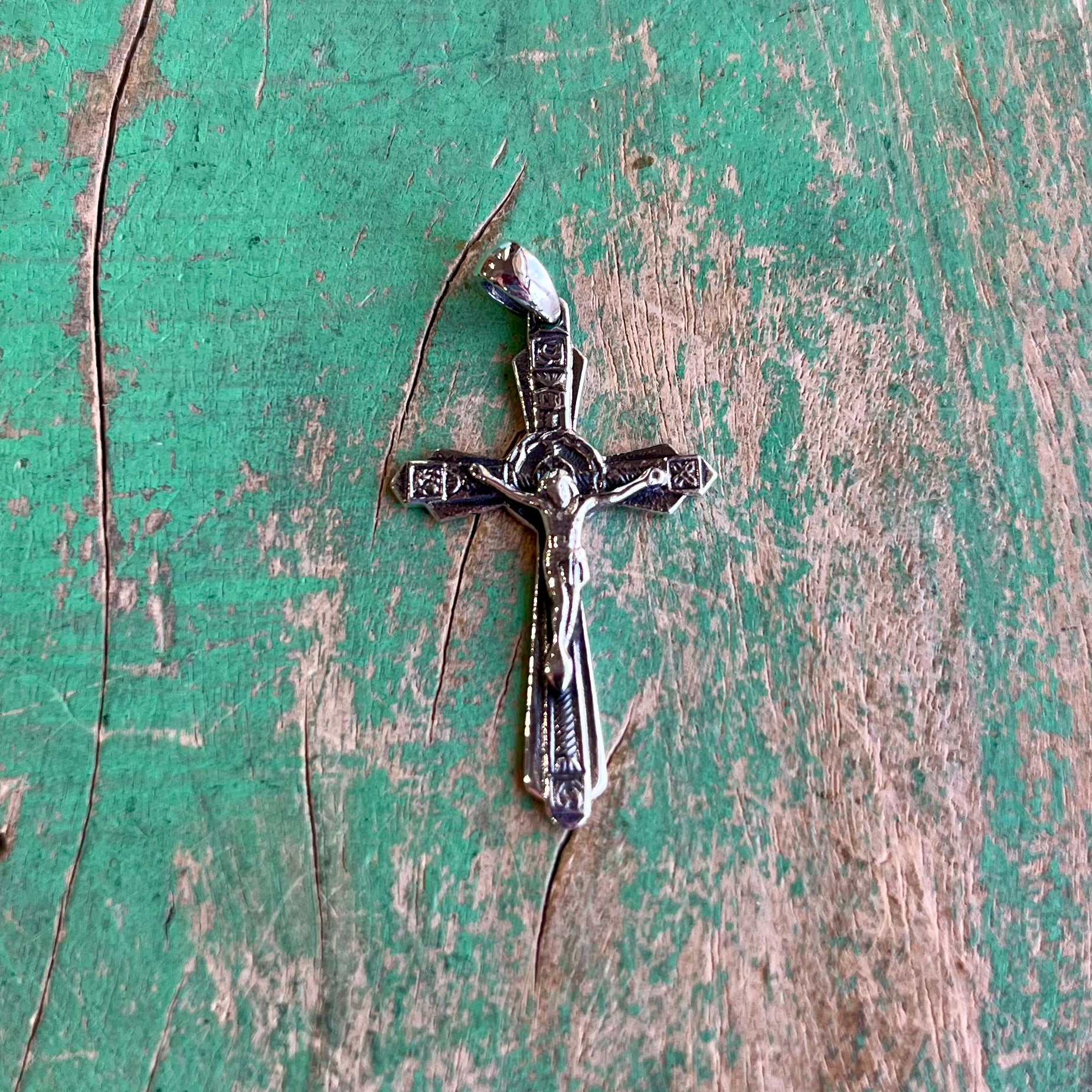 Fancy Sterling Silver Crucifix Pendant