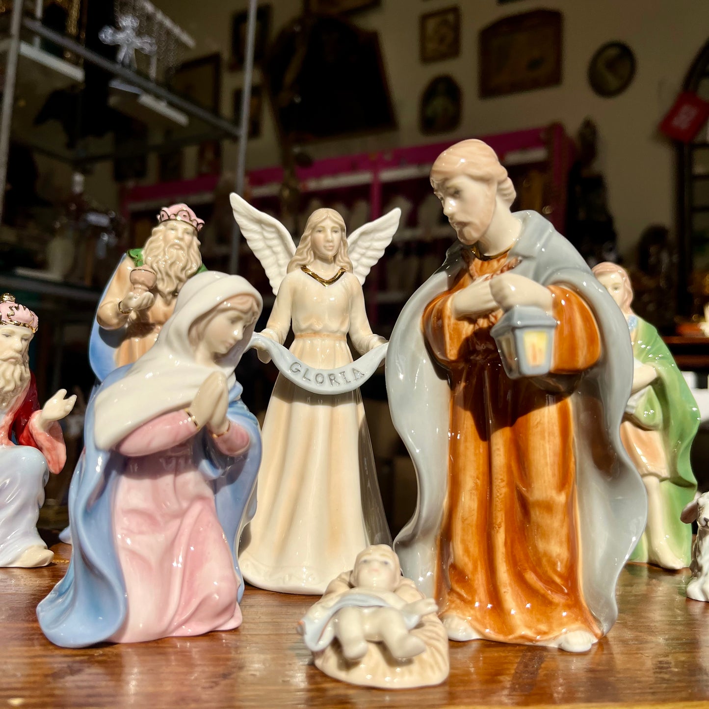 11 PC Porcelain Nativity Set