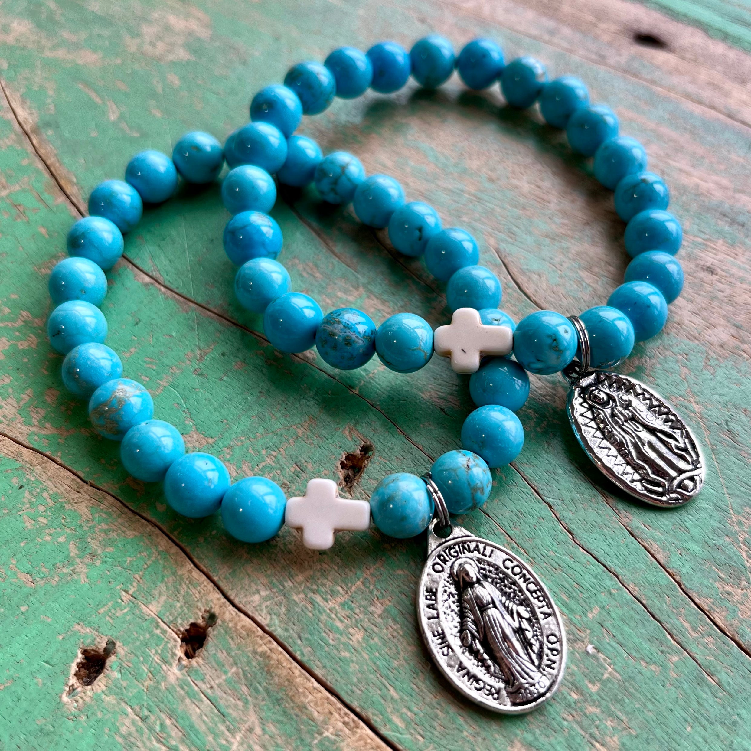 Turquoise & White Faith Bracelet