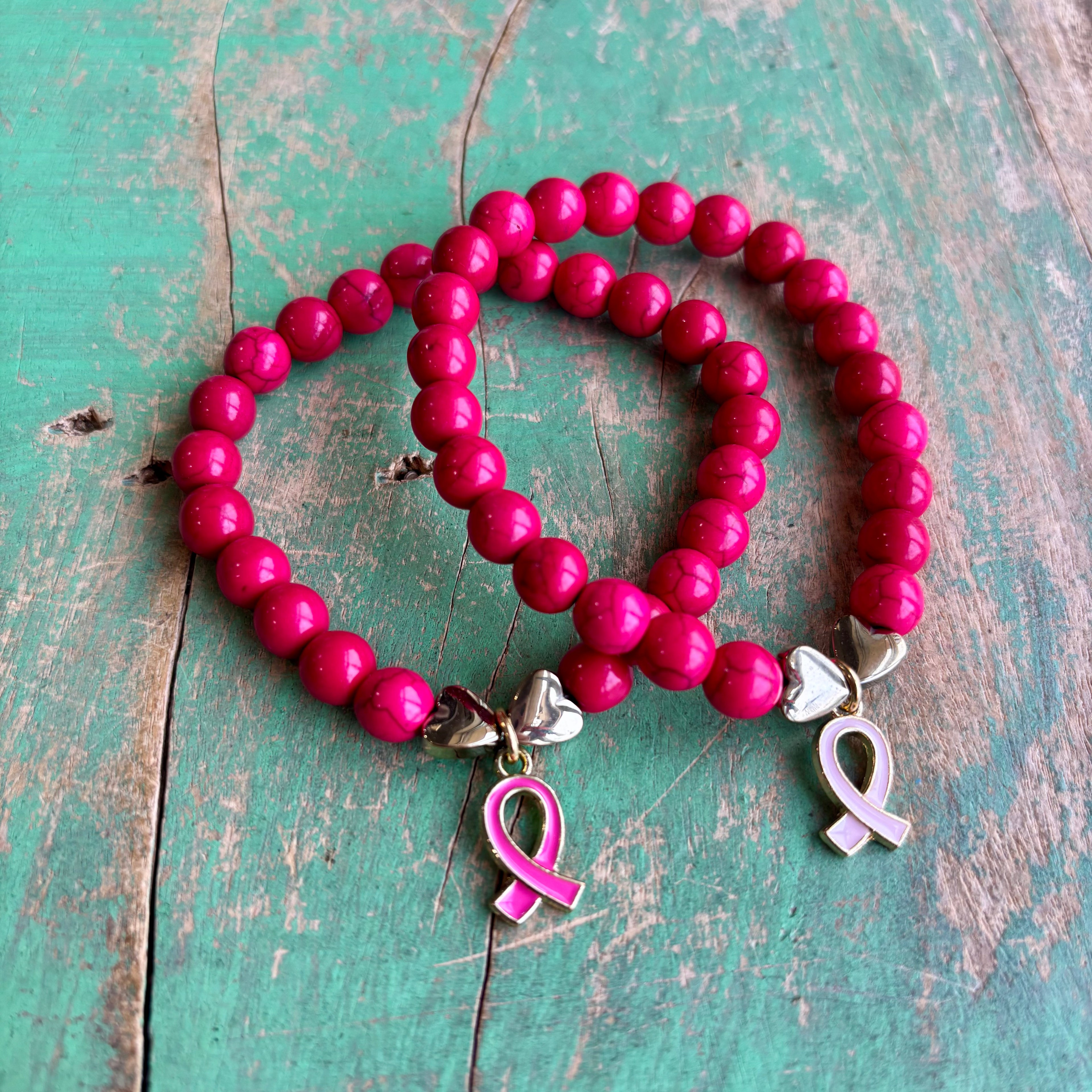Hot Pink Ribbon Bracelet