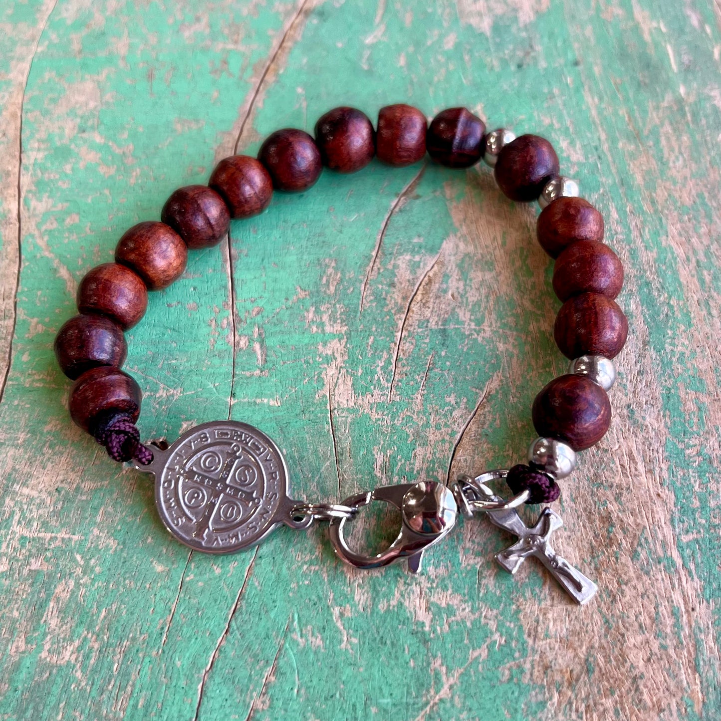 Wood Rosary Bracelet