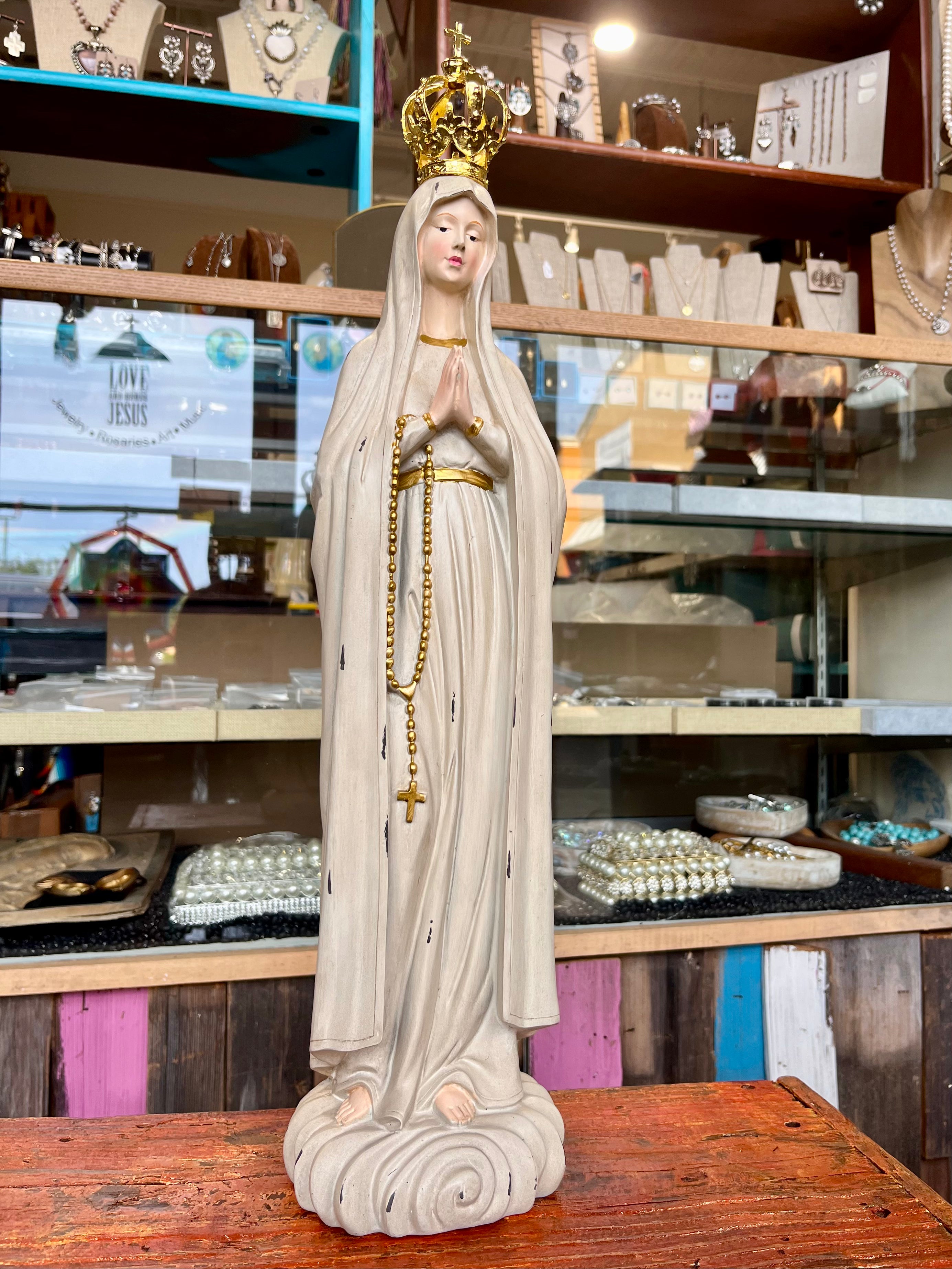21" Our Lady of Fatima Vintage Inspired Statue