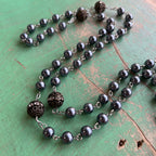 Grey Pearl Miraculous Medal Rosary