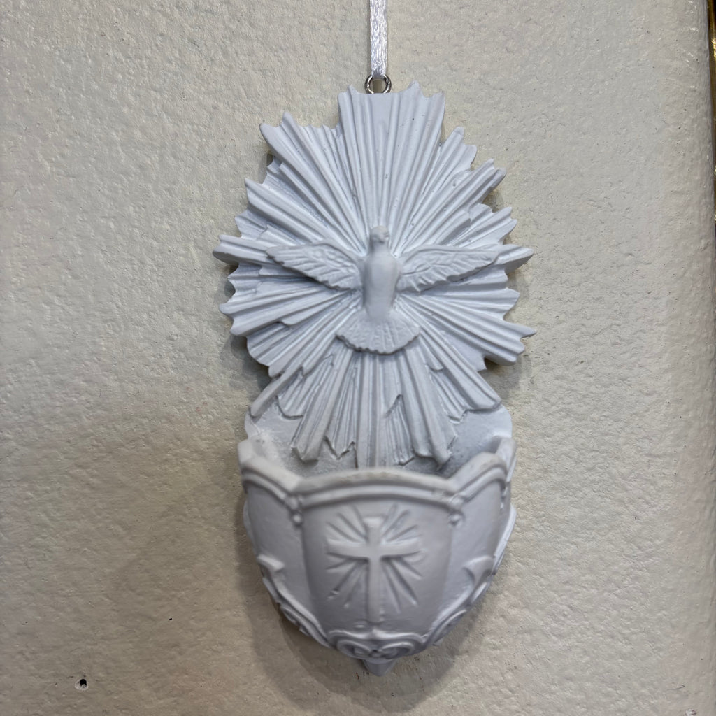 White Holy Spirit Holy Water Font