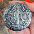 Metal Pyx Box - 2" With Sacred Images