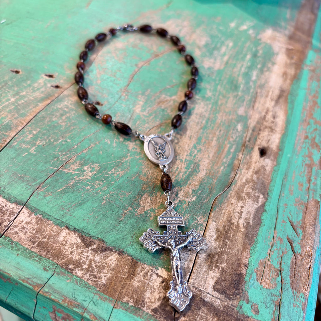 Wood Linked St Michael Decade Rosary