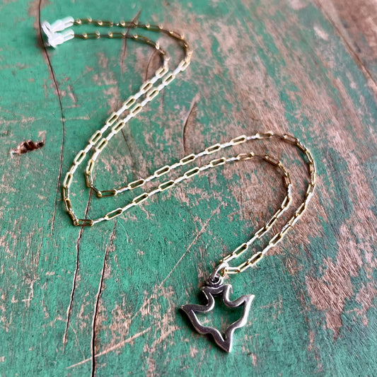 Holy Spirit Two Tone Necklace