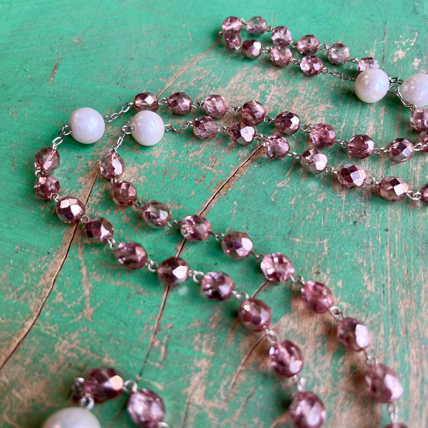 Pink Miraculous Rosary