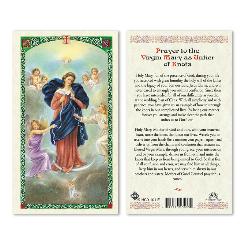 Laminated Mary and Jesus Prayer Cards