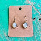 Figaro Chain with Mother of Pearl Our Lady of Guadalupe Necklace or Earrings