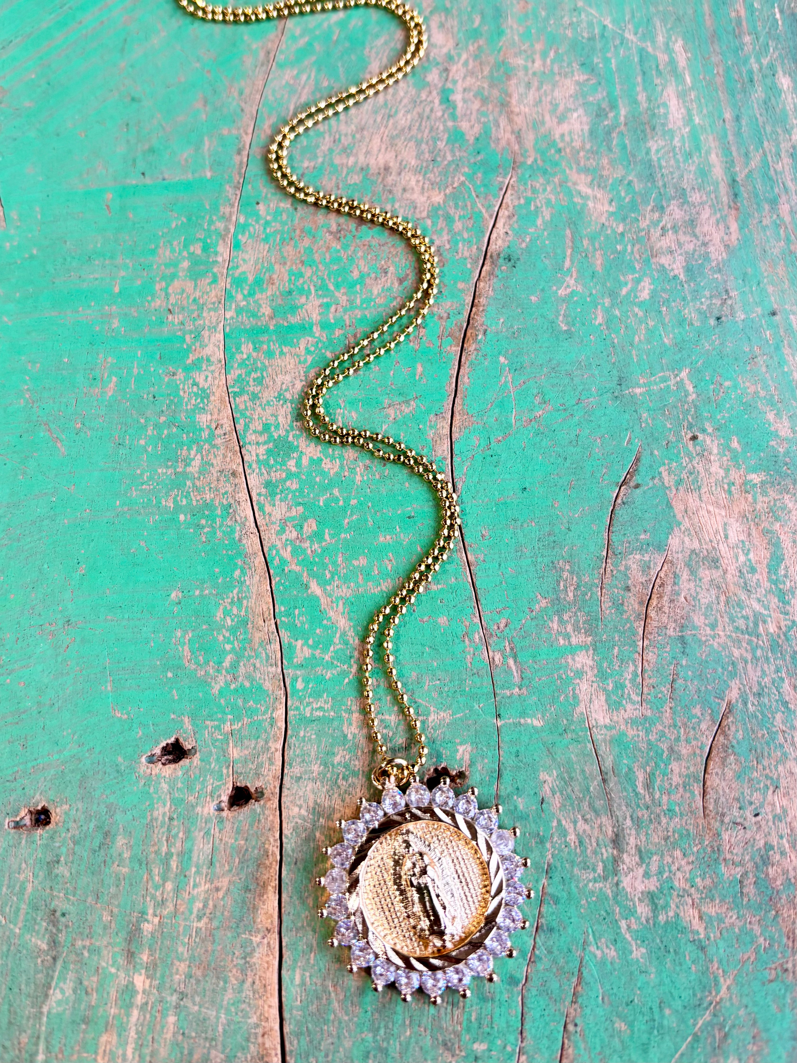 Our Lady of Guadalupe CZ Chain Necklace
